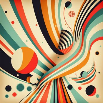 Artistic abstract artwork bright stripe pattern design with stripes and lines.