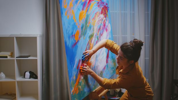 Painter making a masterpiece