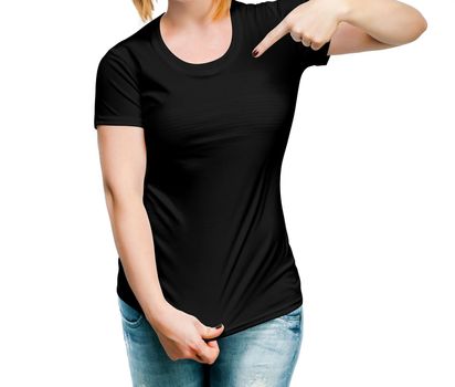 girl in black t-shirt