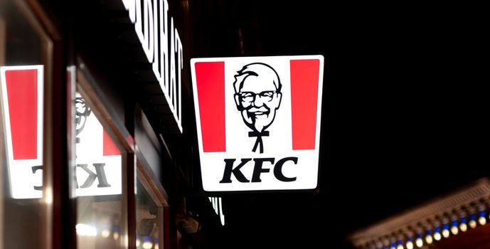 Signboard of KFC restaurant