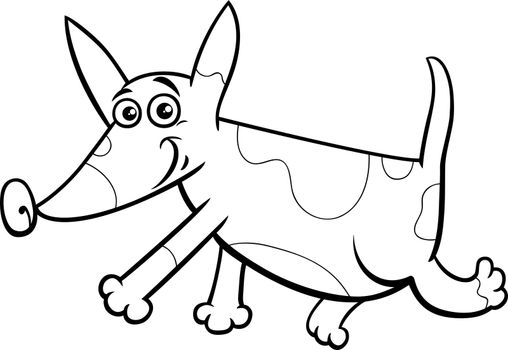 cartoon spotted running puppy character coloring page