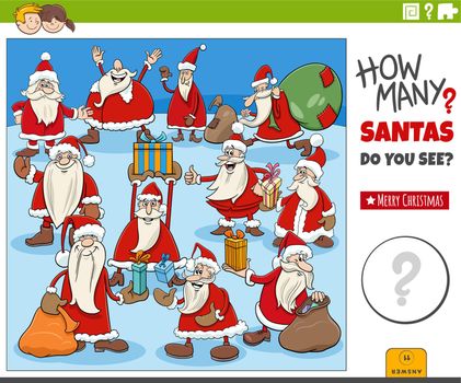 count cartoon Santa Claus characters educational game