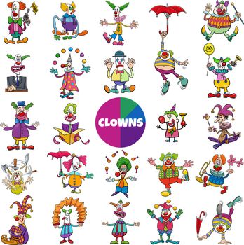 cartoon clowns comic characters big set