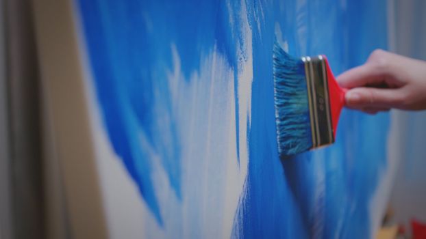 Paint brush on canvas