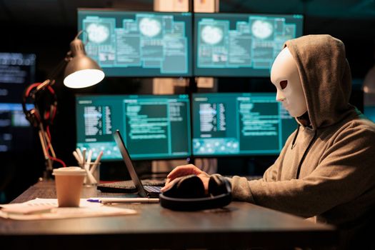 Cyber terrorist with masked identity hacking server