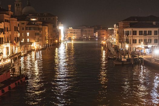 Venice landscape at dusk and night time