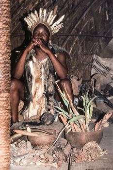 Zulu people at the Shakaland Zulu Village, Nkwalini Valley, Kwazulu Natal, South Africa.