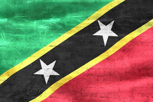 3D-Illustration of a Saint Kitts and Nevisflag - realistic waving fabric flag