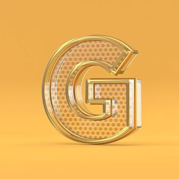 Gold wire and glass font letter G 3D
