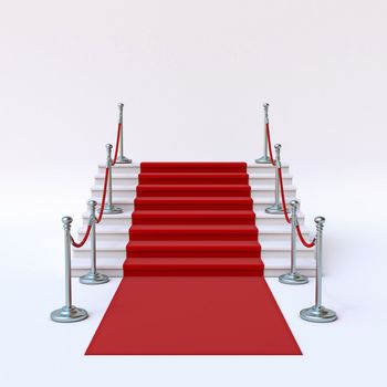 Red carpet stairs 3D