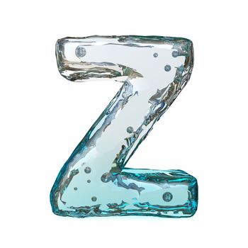 Blue ice font Letter Z 3D