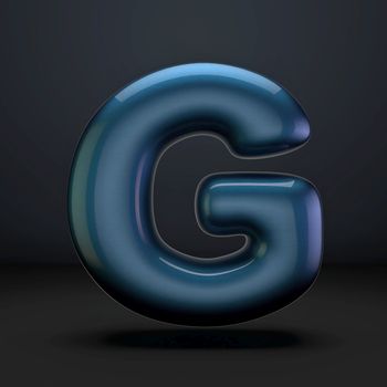 Dark blue shiny font Letter G 3D