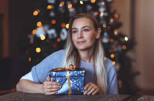 Pretty Woman with Christmas Present