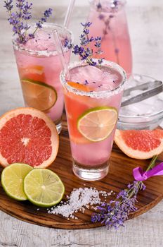 Refreshing cocktail lavender paloma
