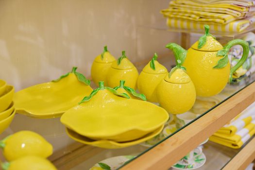 Lemon tea set on storefront for sale