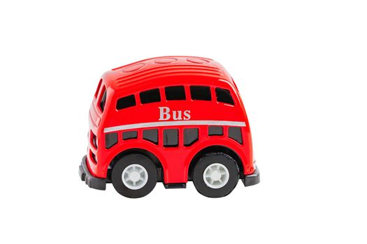 London red traditional bus car isolated on white background with clipping path.