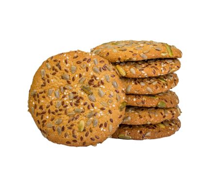 Cereal cookies with raisins isolated