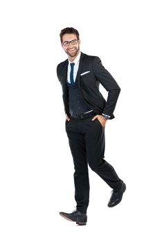 You will succeed if you are determined. Studio shot of a handsome young businessman posing against a white background.