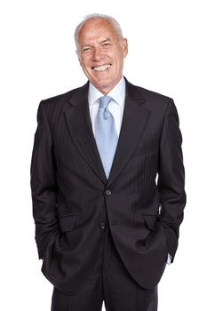 Giving you business advice you can trust. Studio portrait of a mature businessman isolated on white.