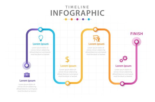 Infographic 5 steps Modern Timeline Roadmap diagram with line graph.
