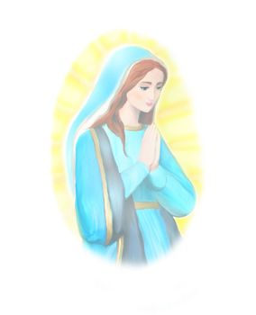 Blessed Virgin Mary portrait illustration