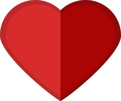 Red color heart, vector. 