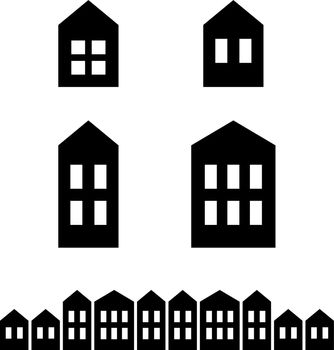 Houses, icon vector. 