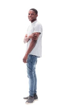 casual guy in jeans and white t-shirt