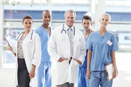 Healthcare professionals you can trust. Team of medical professionals standing together.
