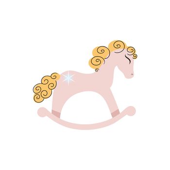Toy rocking horse. Children's toy for the Christmas tree. New year vector character.