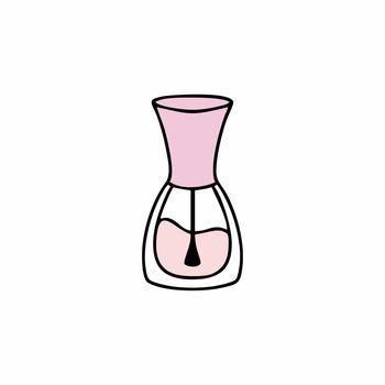 A bottle of nail polish. Materials for manicure. vector fashion Illustration. an object drawn in the doodle style.