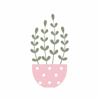 A flower in a flower pot. Indoor plants. Vector illustration with flowers and plants. Icon on a white background.