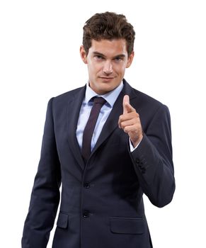 Let me build your success. Studio shot of a well-dressed man against a white background.