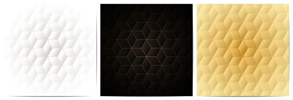   Geometric pattern with polygonal shape and golden lines 