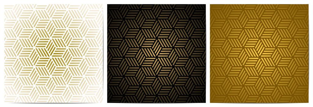     Geometric pattern with gold stripes and polygonal shape