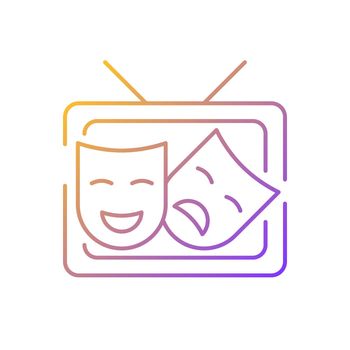 TV drama gradient linear vector icon