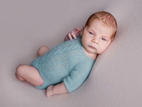 Cute newborn baby boy portrait