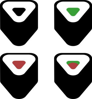 Sushi roll triangular shape icon vector.