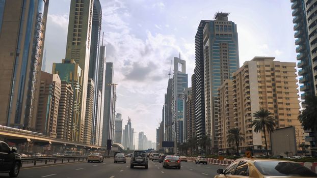 Drive along Sheikh Zayed Road in Dubai.