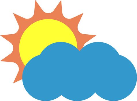 MobileSun and clouds, vector.