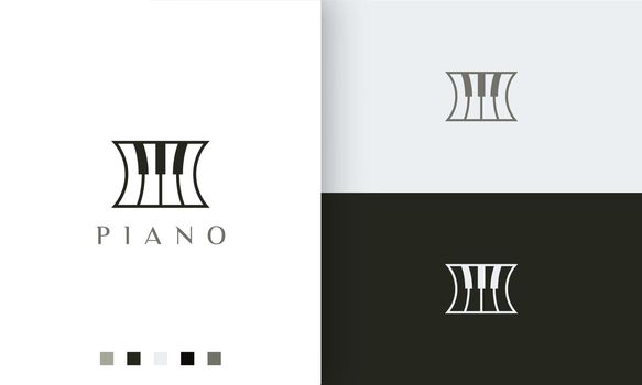 simple and modern piano musician logo or icon