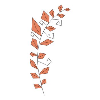 delicate stylized branch with leaves