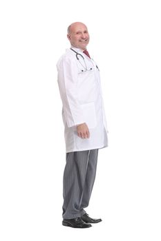 Side view portrait of casual male physician posing with arms crossed