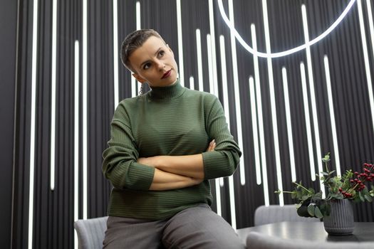 Stylish and ambitious Caucasian businesswoman starts a startup
