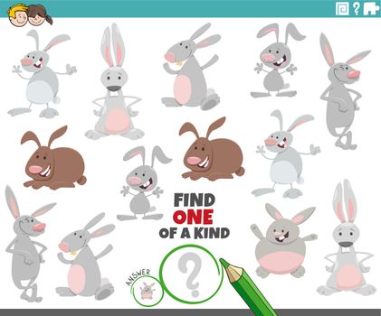 one of a kind game with cartoon rabbits