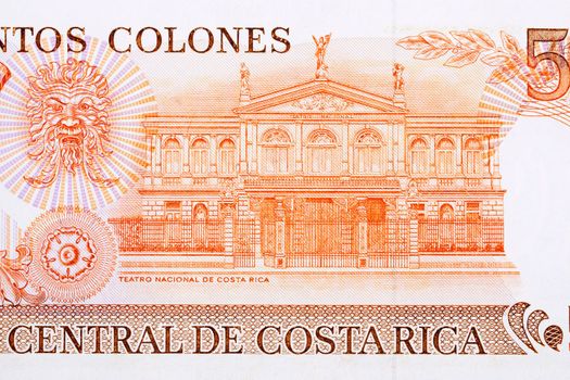 National theatre from old Costa Rican money