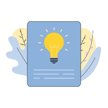 Help suggestion as quick tips icon badge. Top tips advice note icon. Idea bulb education tricks. Flat cartoon style. Vector illustration