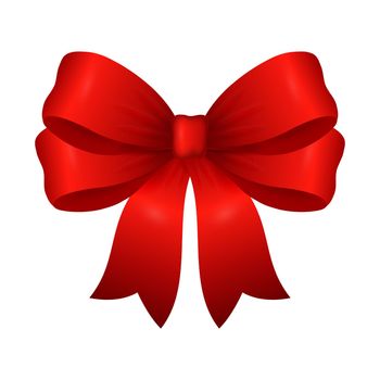 Beautiful voluminous red bow isolated