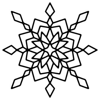 Simple Outline Snowflake Sign. Doodle Snowflake Icon.