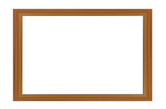 Wooden frame on a white background. Background with copy space. Vector image